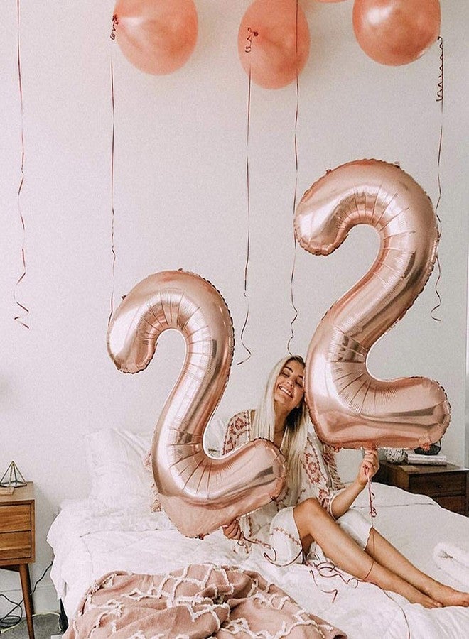 Juland Rose Gold Number Balloons Large Foil Mylar Balloons 40 Inch Giant Jumbo Number Balloons XXL for Birthday Party Decorations - 22 - Image 4